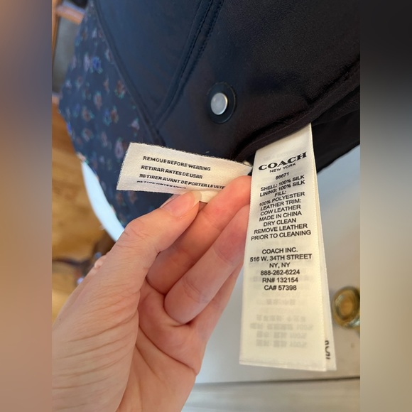 *SOLD*Coach Floral Silk Quilted Zip-Up Vest - Picture 8 of 10